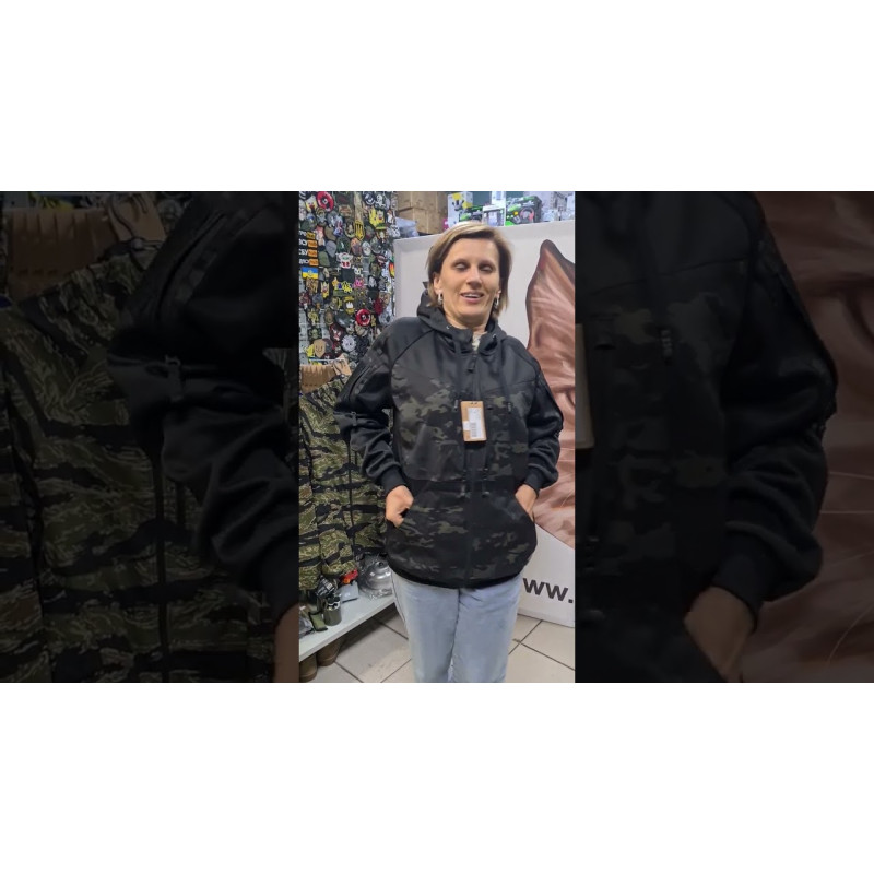 Куртка (толстовка) Helikon Rogue Hoodie (Fullzip) Black/Multicam (BL-RHF-PO-010CA)