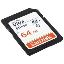 Карта памяти SanDisk 64Гб Ultra SDXC Class 10 Memory Card up to 80 Mbps (SDSDUNC-064G-GZFIN)