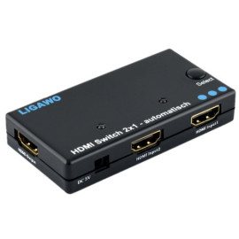 Автоматичний комутатор HDMI KVM Ligawo 6518402 2 вхідних / 1 вихідний