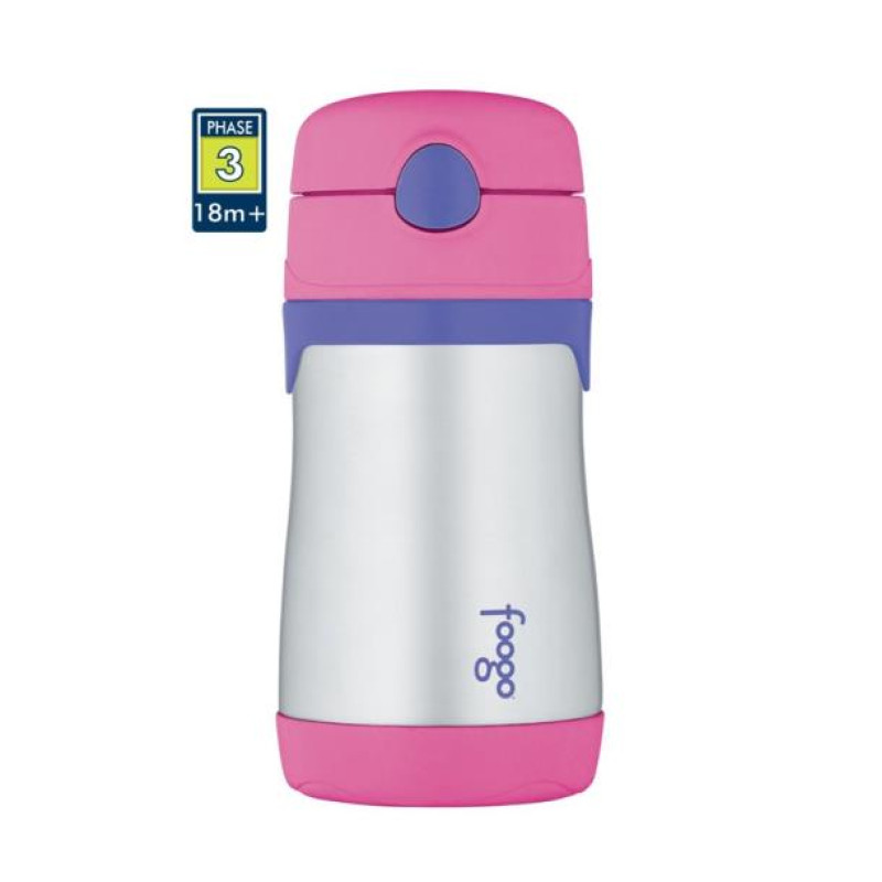 Дитяча термокружка з трубочкою Thermos Foogo 290 мл, Pink/Purple, 110011