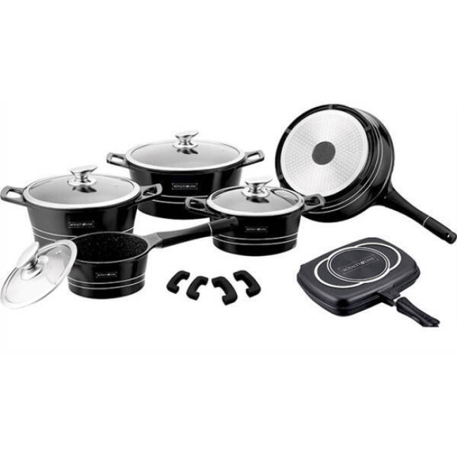 Набір посуду Royalty Line RL-ES1015M чорний, 14пр.