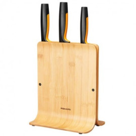 Набор кухонных ножей с бамбуковым блоком Fiskars Functional Form ™ 3 шт 1057553