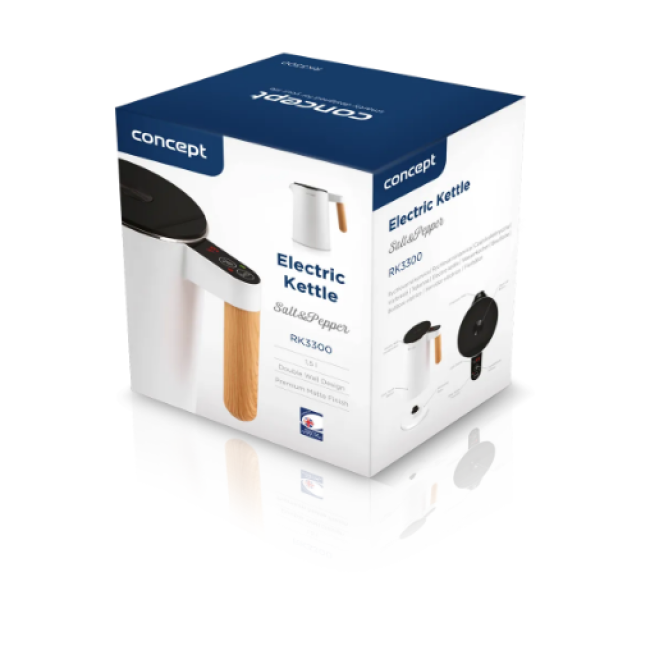 Электрочайник Concept RK3300 1.5L Salt & Pepper White