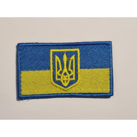 Шеврон PATCH ПАТРІОТ Прапор України з тризубом 80х45мм велкро