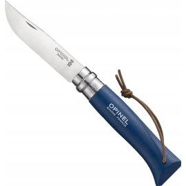 Складной нож OPINEL № 08 COLORAMA, inox, с ремешком, DARK BLUE (002212)