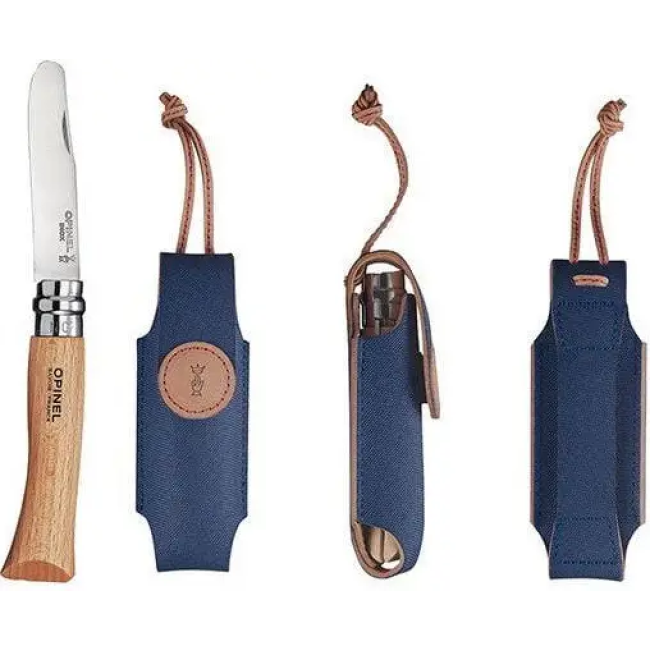 Складний ніж OPINEL № 07 My First in Box, inox, з чохлом і ремінцем (002400)