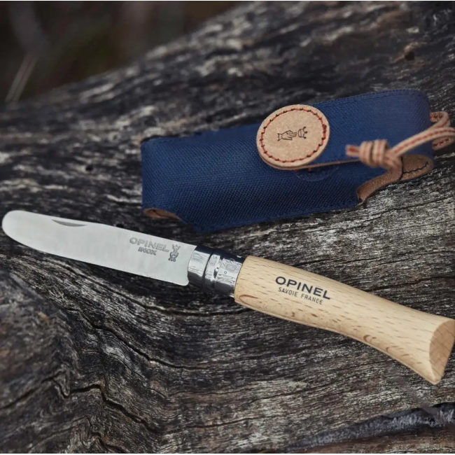 Складний ніж OPINEL № 07 My First in Box, inox, з чохлом і ремінцем (002400)
