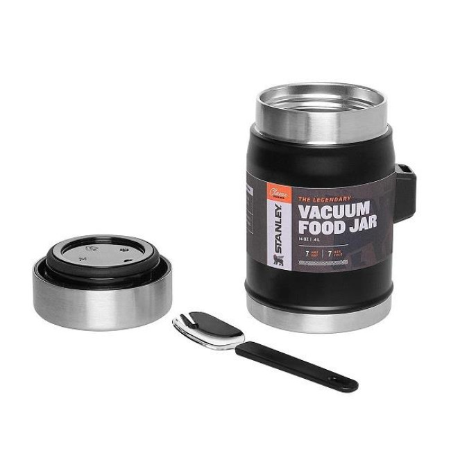 Термос для їжі з ложкою STANLEY classic 400 мл, чорний (10-09382-005)