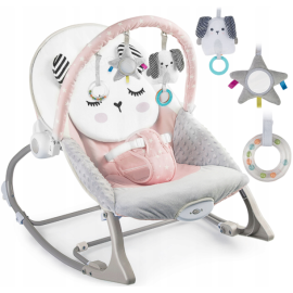 Шезлонг качалка с вибрацией RicoKids розовое (Польша)