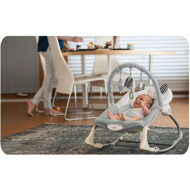 Шезлонг качалка с вибрацией RicoKids розовое (Польша)