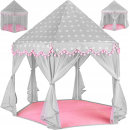 Палатка детская игровая  серо-розовая Kruzzel (Польша)