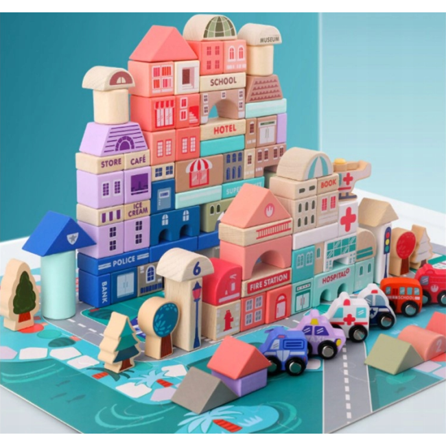 Деревянный конструктор Iso Trade City 115 шт. (Польша)