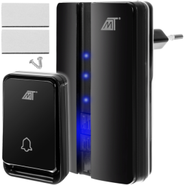 Беспроводной дверной звонок Malatec 150м 90дБ (Польша) Чёрный