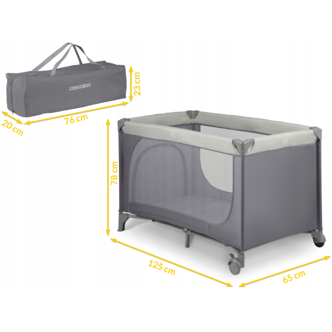 Манеж Rickokids 65x125см темно-серый (Польша)