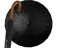 Автоматический зонт с чехлом Malatec 24 спицы черный (Польша)