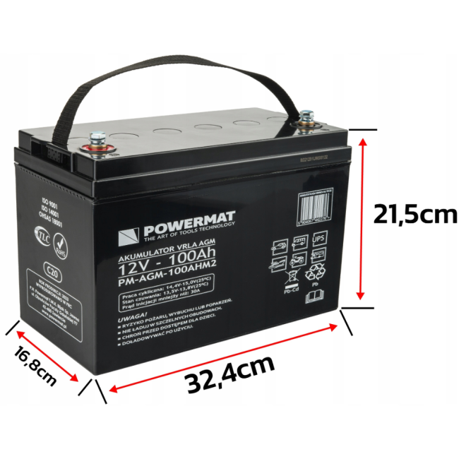 Аккумулятор Powermat 12В 100Ач (Польша)