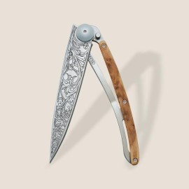 Нож складний з тату DEEJO 37G Juniper wood / Art nouveau (1CB000014)