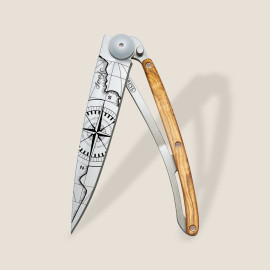 Нож складной c тату DEEJO 37G Olive wood / Terra Incognita (1CB000054)