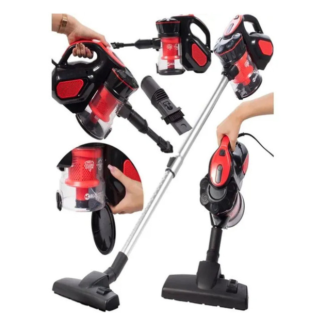 Вертикальный ручной пылесос Maltec 108023 5в1 600 Вт 0.5 л турбоциклонный Черно-красный