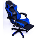 Крісло геймерське DIEGO з підставкою для ніг чорно-синє