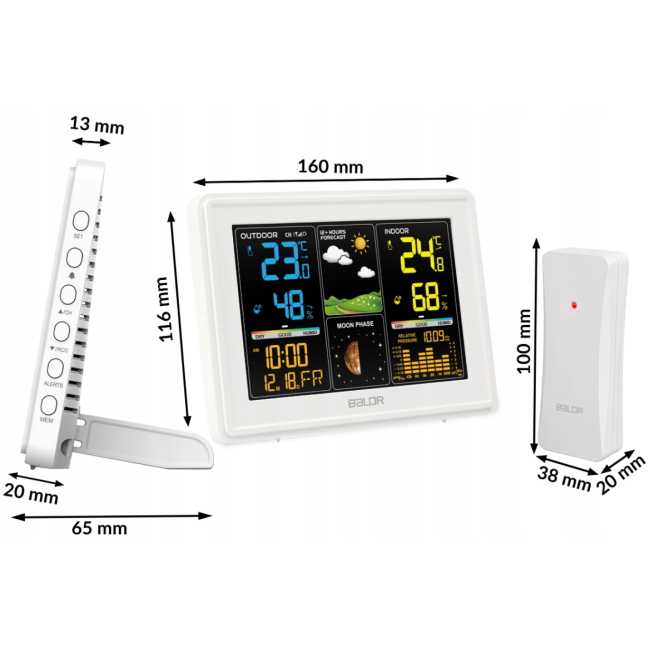 Метеостанция беспроводная Baldr BD-907 БЕЛАЯ (Польша)
