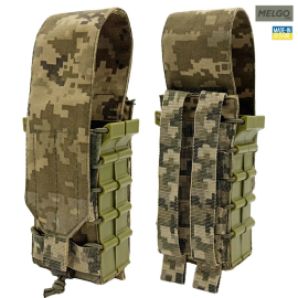 Підсумок під 2 магазина жорсткий Cordura IRR 500D Піксель корпус + клапан