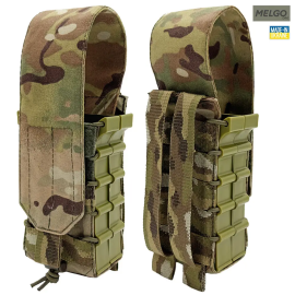 Подсумок под 2 магазина жесткий Cordura IRR 500D Мультикам корпус + клапан