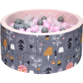 Сухий басейн з кульками 200шт Welox сіро-рожевий (Польща)