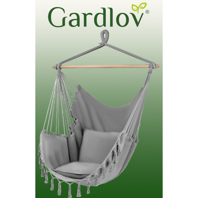 Крісло гамак Бразильське Malatec сірий 97х130 см до 150 кг (Польща)