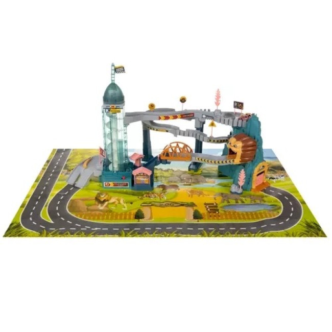 Гоночна трек-гірка з машинками траса з перешкодами Lion + 4 машинки Iso Trade 23130/n