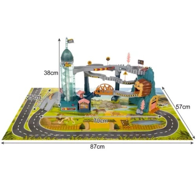 Гоночна трек-гірка з машинками траса з перешкодами Lion + 4 машинки Iso Trade 23130/n
