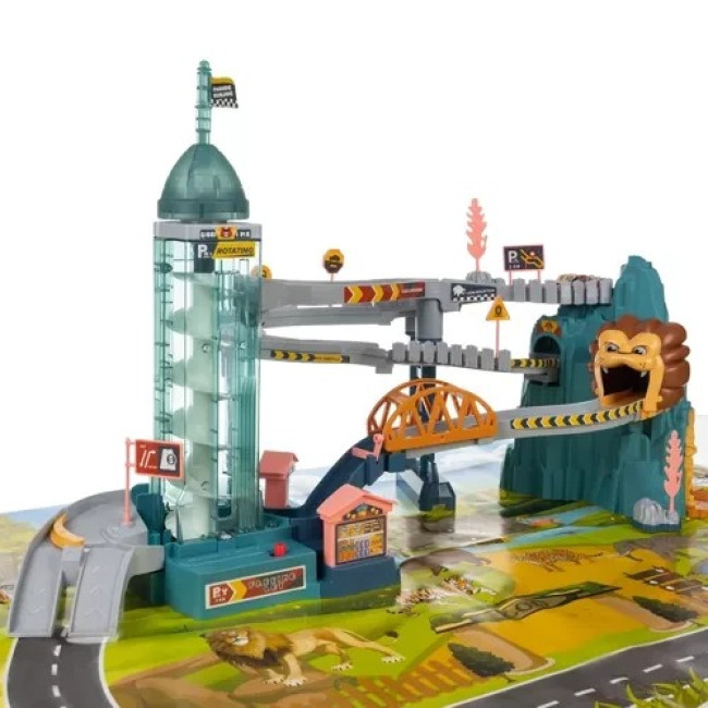 Гоночна трек-гірка з машинками траса з перешкодами Lion + 4 машинки Iso Trade 23130/n