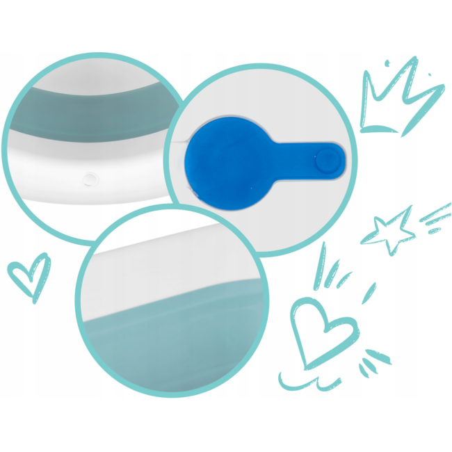 Ванночка детская складная с ЖК-термометром RicoKids голубая (Польша)