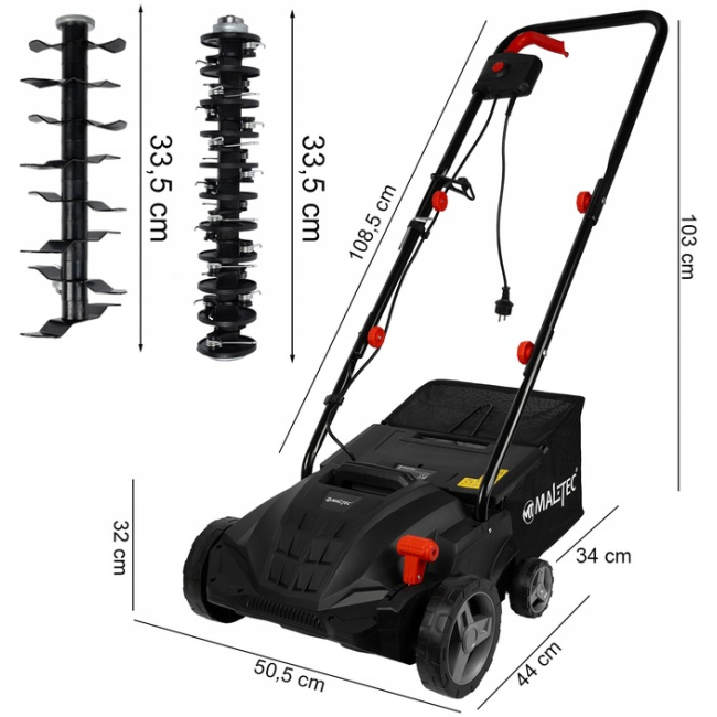 Аэратор, скарификатор электрический Maltec 32см 2400Вт (Польша)