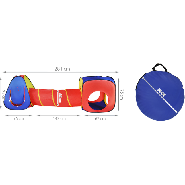 Палатка детская игровая 3в1 Kruzzel 3 года + (Польша)