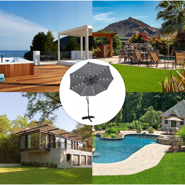 Зонт садовый Carruzzo с LED подсветкой 3м (Польша)