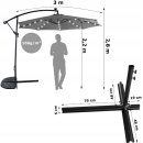 Зонт садовый Carruzzo с LED подсветкой 3м (Польша)