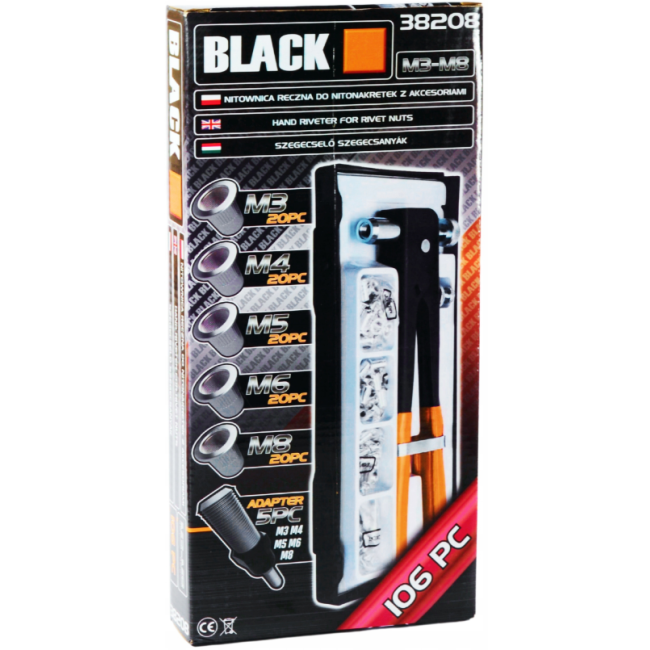 Заклёпочник для резьбовых заклепок M3-M8 KIT Black Polska (Польша)