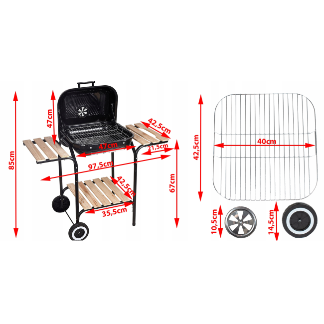 Угольный гриль Curron GM3000 43x40см + розжигатель (Польша)