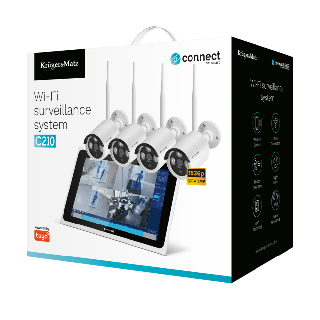Комплект для видеонаблюдения Wi-Fi Kruger&Matz Connect C210 Tuya Full HD