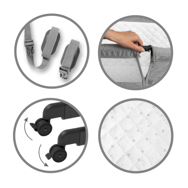 Приставная кроватка Kidwell Snuzzy Light Grey