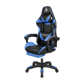 Крісло геймерське Kruger&Matz GX-150 з підставкою для ніг Black/Blue