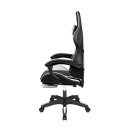 Крісло геймерське Kruger&Matz GX-150 з підставкою для ніг Black/White