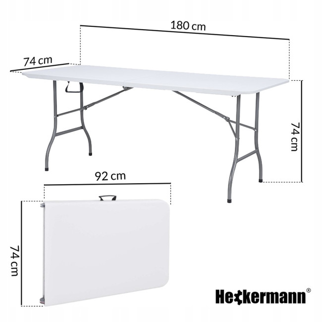 Стол складной переносной Heckermann 180х74х74 White (XJM-Z180)