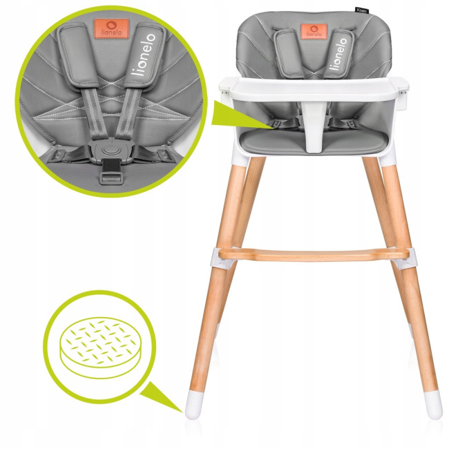 Стульчик для кормления Lionelo KOEN GREY STONE