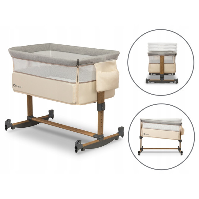 Кроватка приставная 3в1 Lionelo Leonie Beige Sand