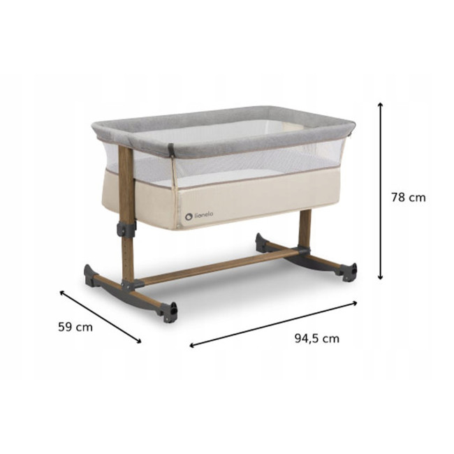 Кроватка приставная 3в1 Lionelo Leonie Beige Sand