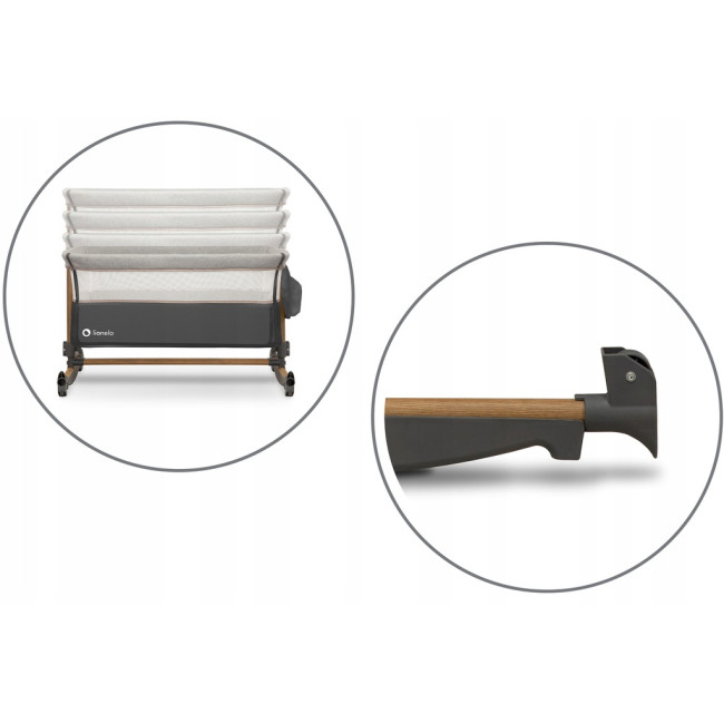 Кроватка приставная 3в1 Lionelo Leonie Grey Stone