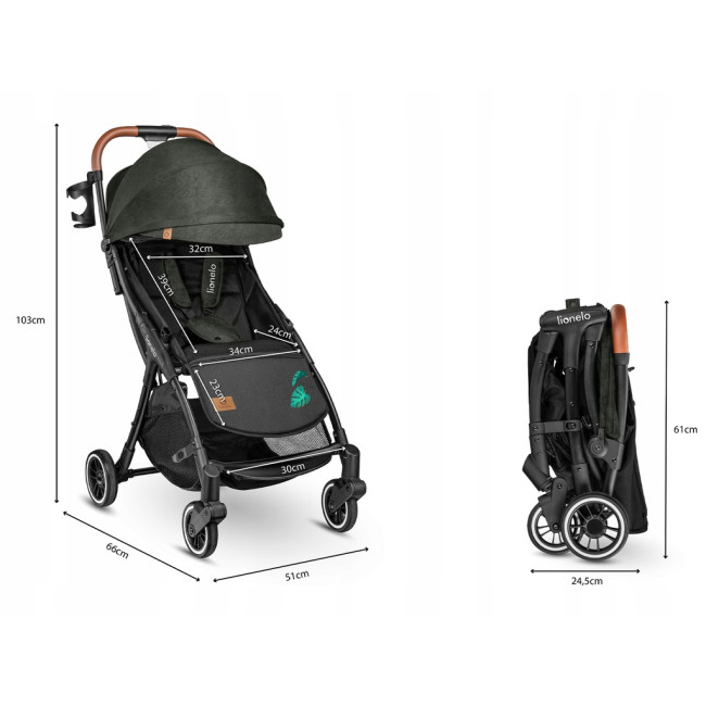 Прогулочная коляска JULIE TROPICAL GREEN