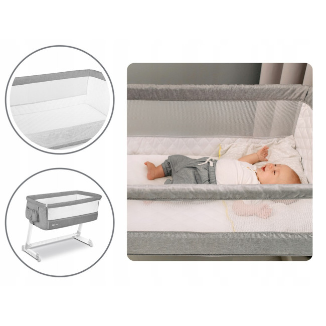 Кроватка приставная Lionelo THEO Concrete